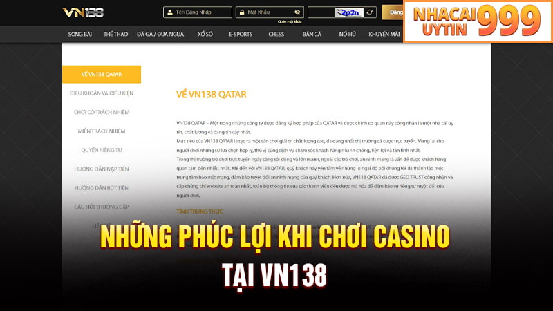 Phúc lợi nhận được khi chơi Casino tại VN138